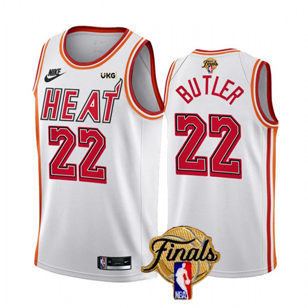 Men's Miami Heat #22 Jimmy Butler White 2023 Finals Classic Edition Stitched Basketball Jersey